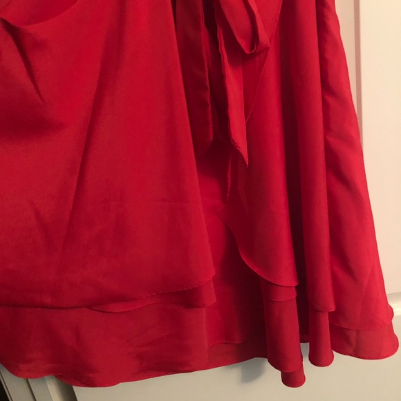 Like-new Bright red/orange Faux Wrap dress - Picture 4 of 9